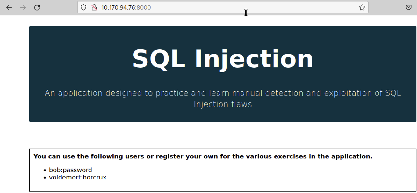 SQL Vulnerable Webapp